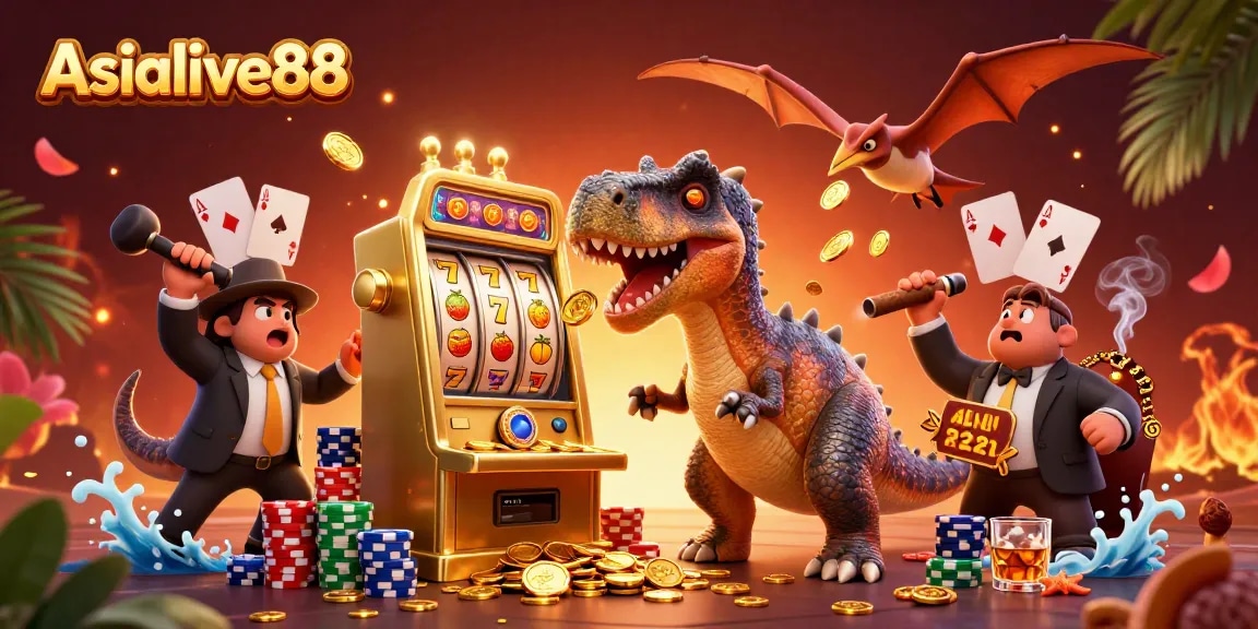Asialive88 brings excitement as a pachycephalosaurus wins jackpots at the casino scene.