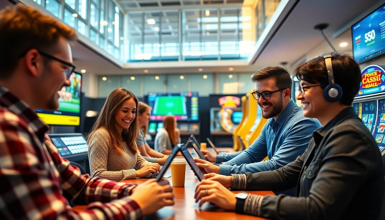 Engaging online betting experience at 8scom with users enjoying various games and sports.