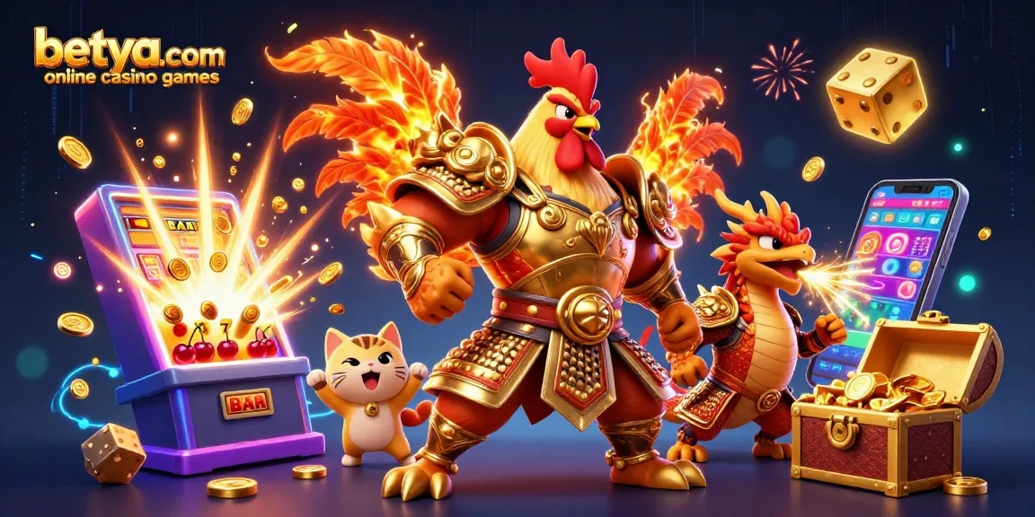 Experience betya.com online casino games with a vibrant 3D illustration of a roaring jackpot excitement.