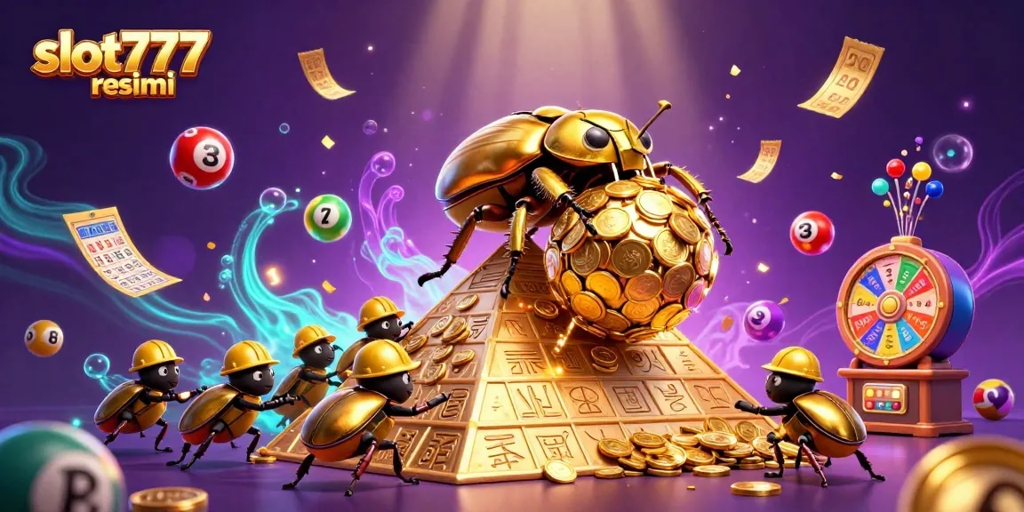 Engage with slot777 resmi in a vibrant, energetic casino-themed illustration brimming with winning opportunities.