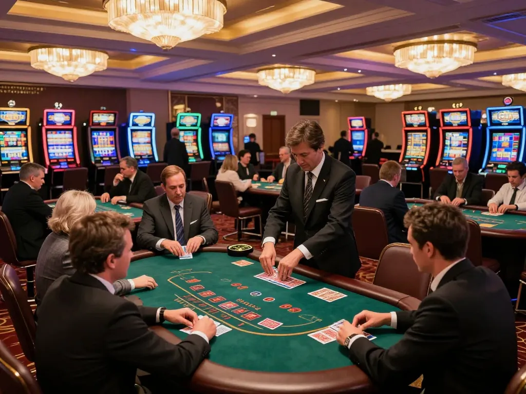 Players engaged in strategic blackjack gameplay at dh88 casino with dynamic atmosphere.