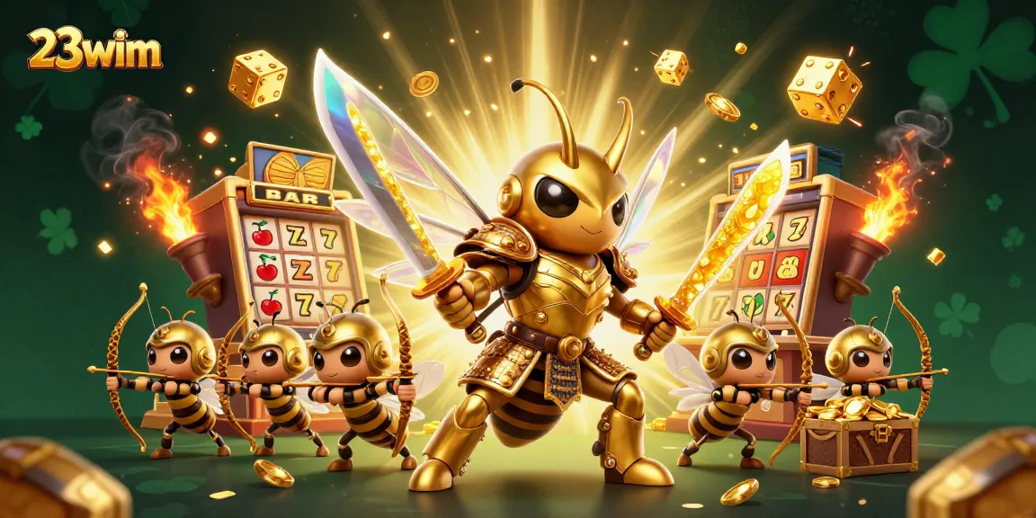 Experience exciting gameplay at 23wim with a vibrant casino illustration filled with action.
