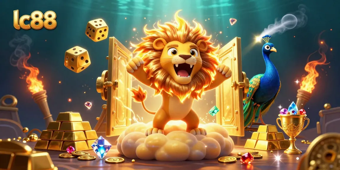 Experience the thrill of lc88 with vibrant casino elements and a winning atmosphere in this 3D illustration.