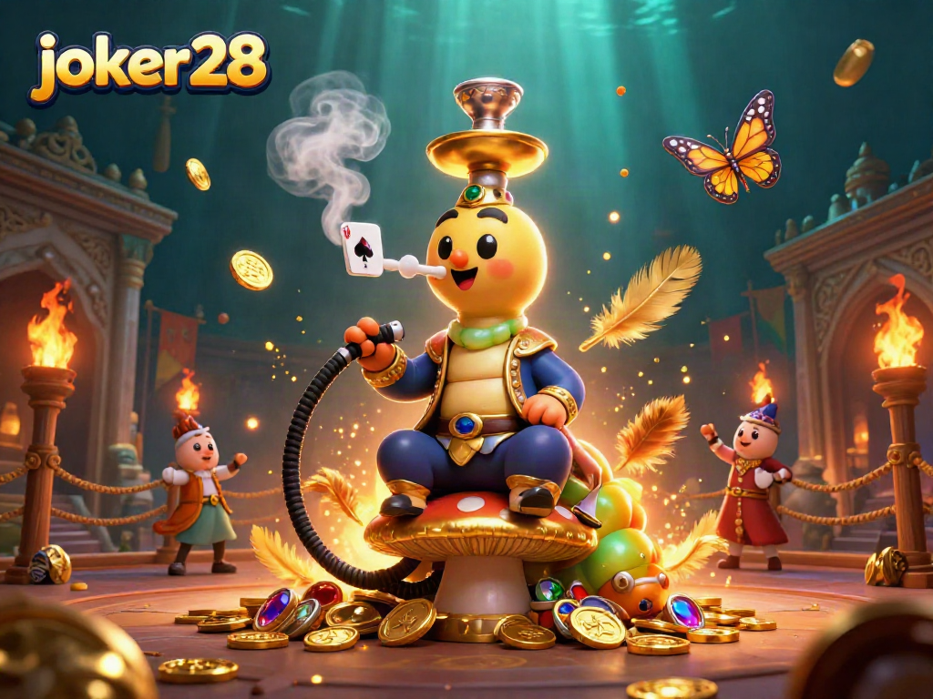 Engage with the excitement of joker28 at the casino featuring vibrant characters and poker symbols.