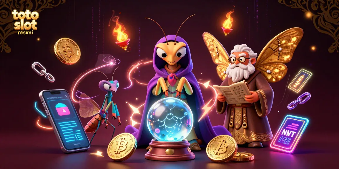 Immerse yourself in toto slot resmi with a magical scene featuring fortune tellers and vibrant casino elements.