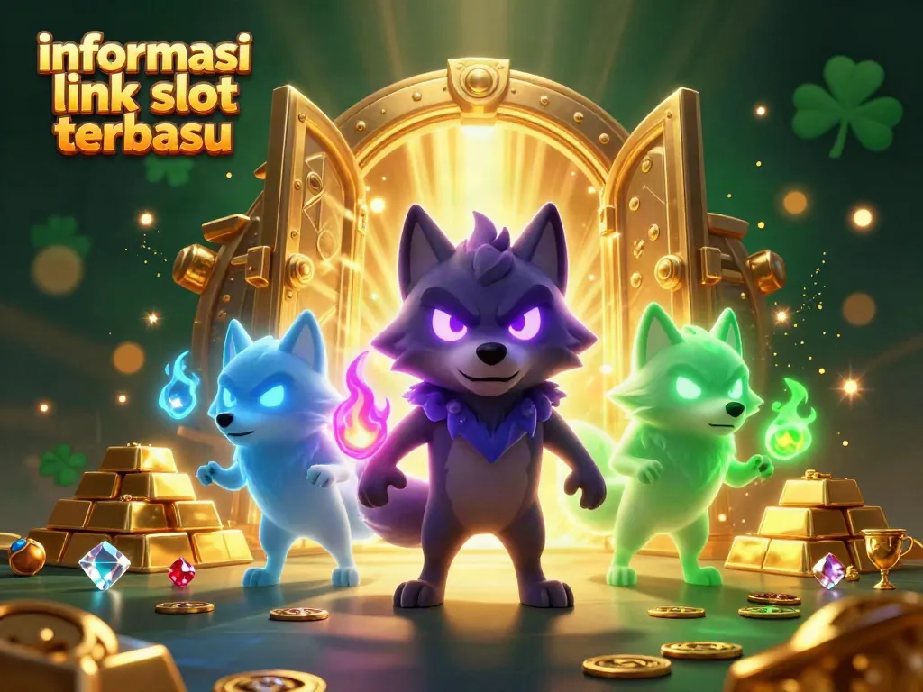 Mendapatkan informasi link slot terbaru dengan simbol slot yang menawan dan karakter serigala bayangan sebagai fokus utama.