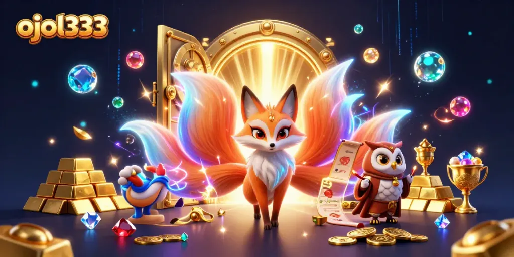 Experience the excitement of ojol333 as vibrant characters illuminate a dynamic casino scene.