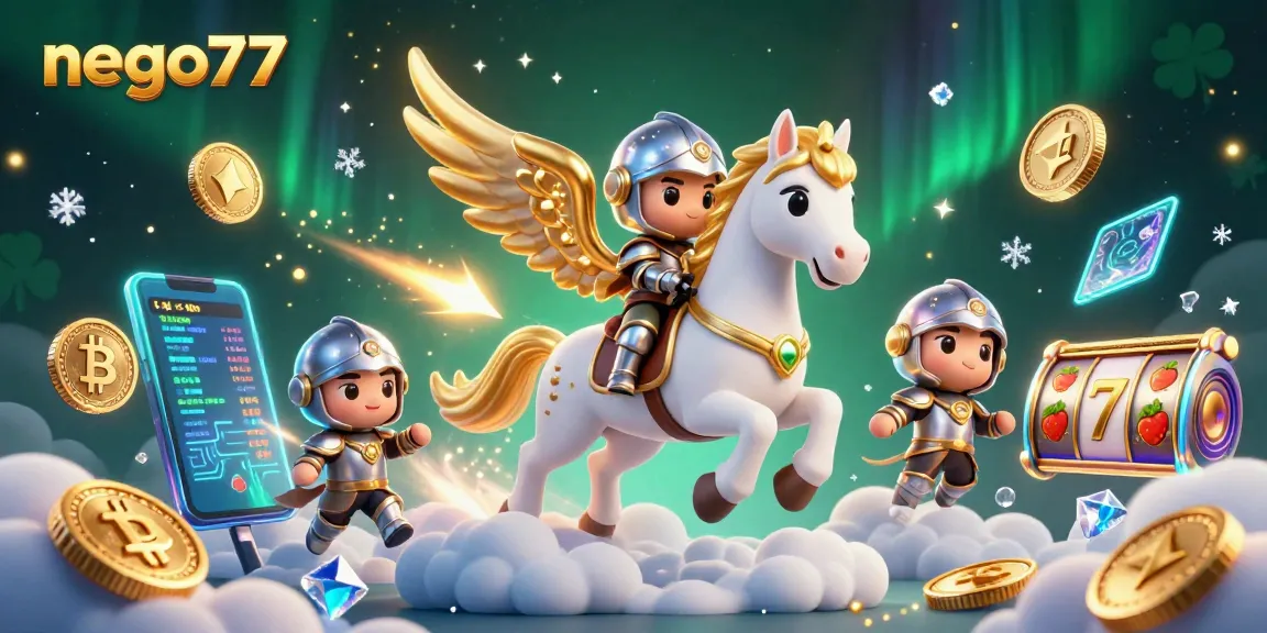 Engage with nego77's thrilling online slots featuring a knight and celestial horse!