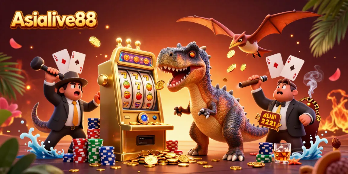Asialive88 brings excitement as a pachycephalosaurus wins jackpots at the casino scene.