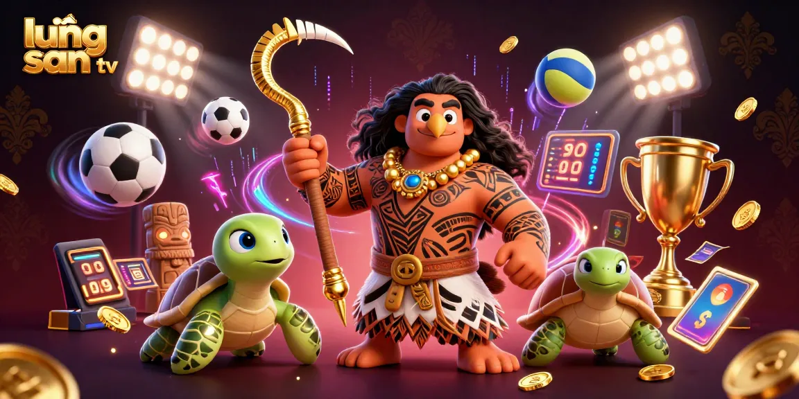 Experience thrilling sports betting action with lương sơn tv in a vibrant 3D scene of dynamic sports elements.
