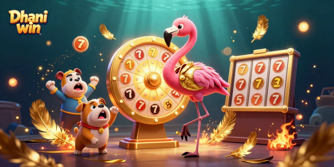 Dhani win offers thrilling slot gameplay with vibrant characters and spinning prize wheels.