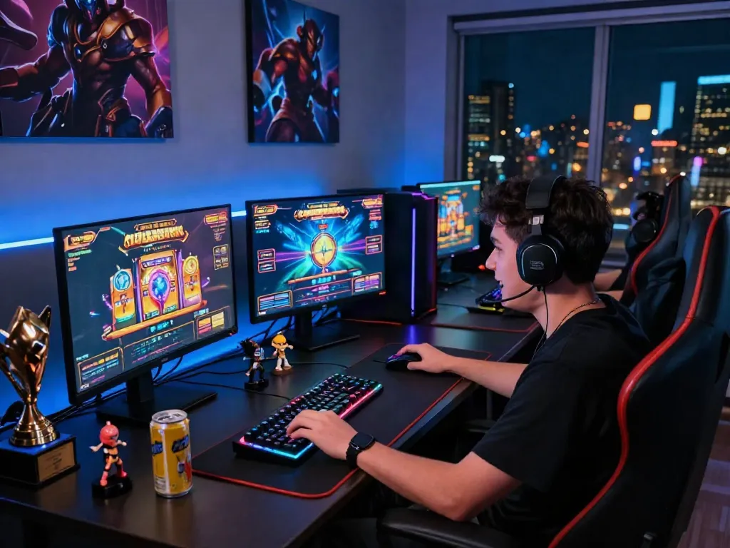 Exciting slot gacor gaming scene with vibrant visuals and immersive ambiance.