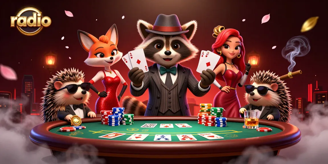 Experience the excitement of online gambling with WIN79 radio featuring engaging characters and vibrant poker action.