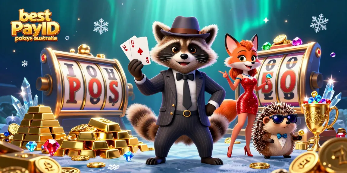 Spin to win at the best PayID pokies Australia, with charming cartoon characters celebrating gains.