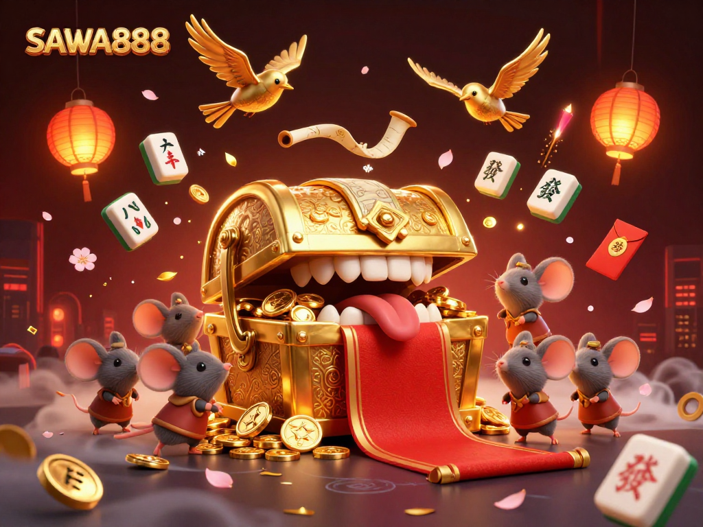 Experience the excitement of SAWA888 as adventurer mice are lured by a treasure chest rich with golden rewards.