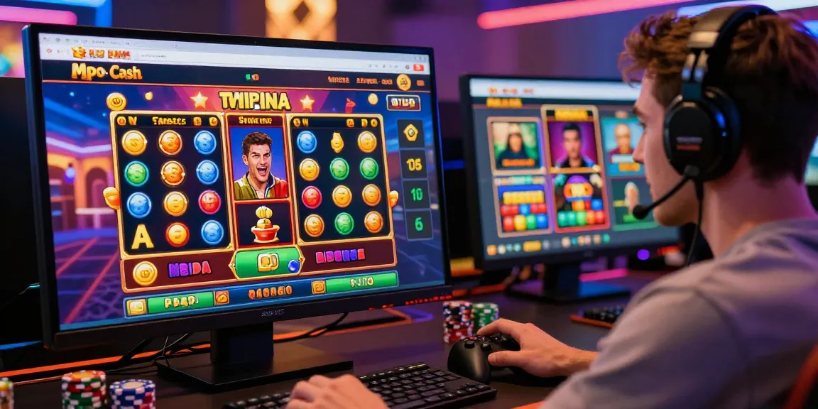 Player experiencing excitement while winning on Mpo Cash online slot game with vibrant visuals.