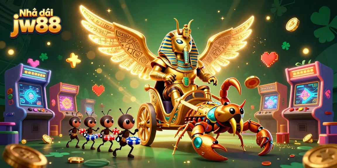 Engage with exciting slots at Nhà cái jw88, featuring vibrant 3D graphics of games and characters.
