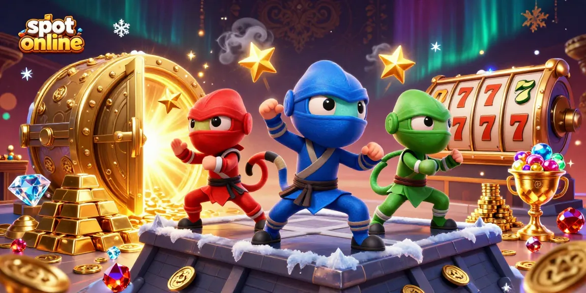 Experience dynamic gameplay with slot online, highlighted by a ninja chameleon team and dazzling treasures.