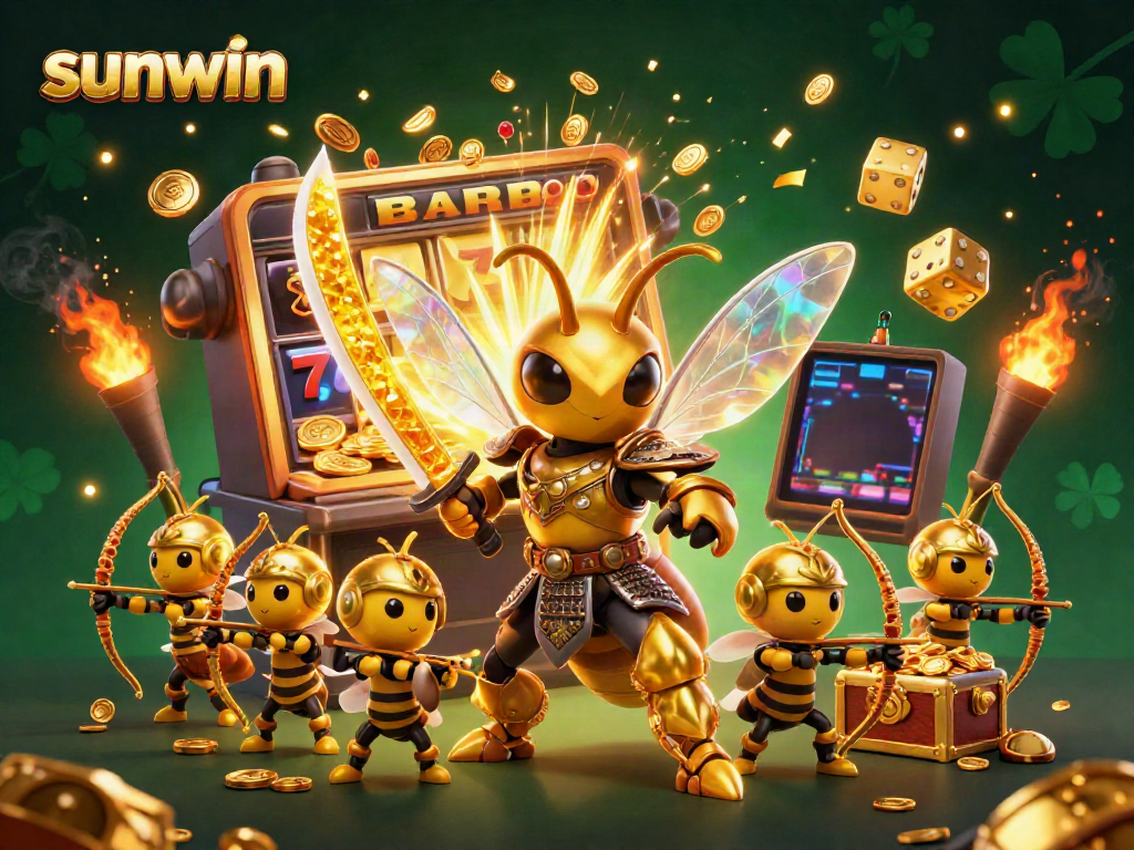 Engage in thrilling gameplay at sunwin with a stunning scene featuring dynamic characters and casino elements.