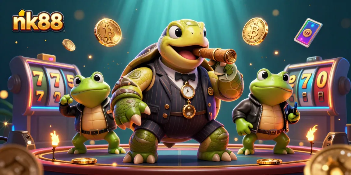 Engage in thrilling gameplay at nk88 with a dynamic turtle mobster and bullfrog enforcers.