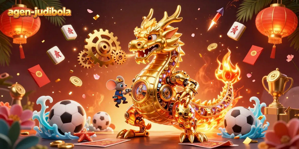 Engage with agen-judibola's thrilling sports betting experience featuring golden dragon and vibrant game elements.