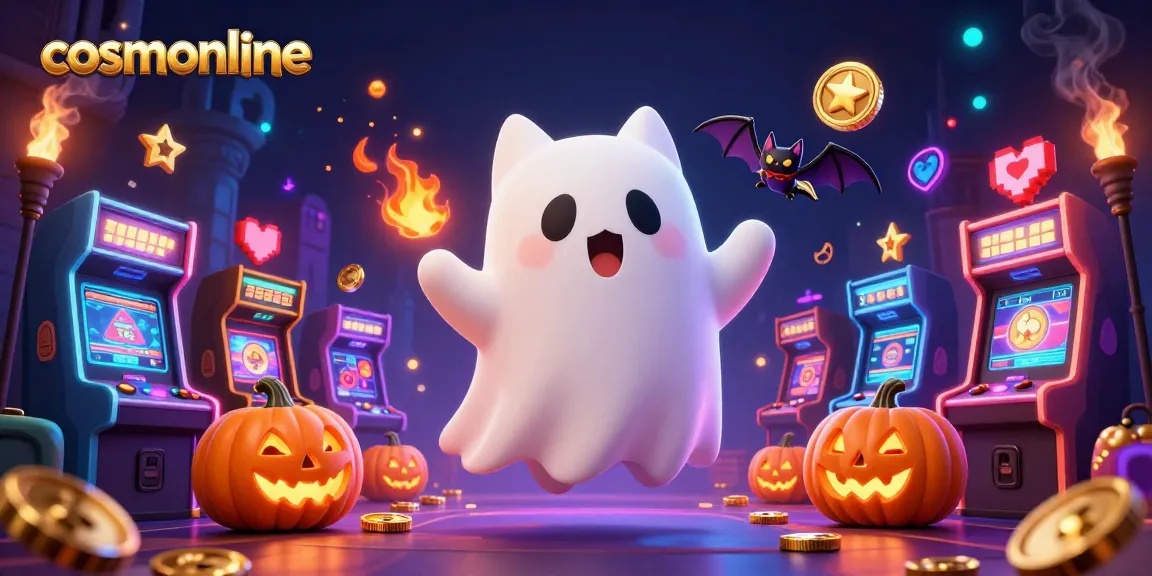 cosmonline features a friendly ghost cat in a haunted casino with engaging retro arcade elements