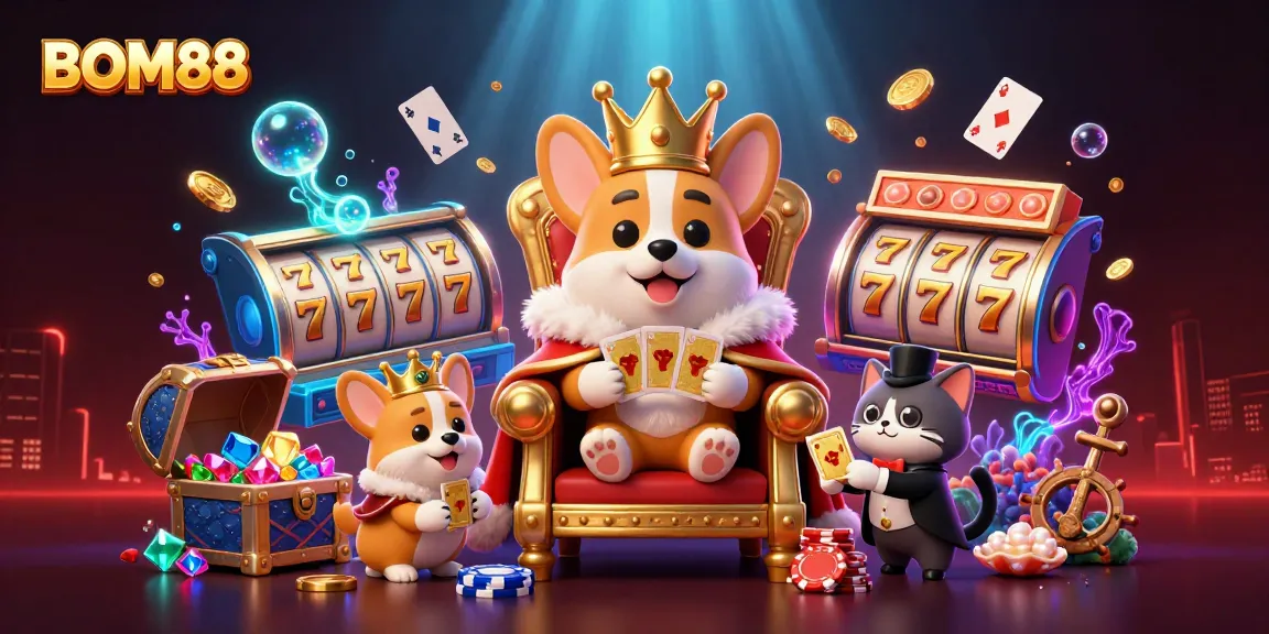 Engage with BOM88's vibrant gaming universe filled with slots, treasures, and royal themes.