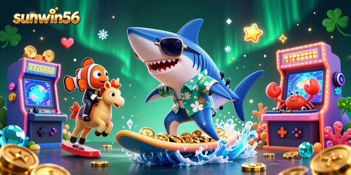 Engage in thriving gameplay at sunwin56 with an exciting 3D casino-themed illustration featuring vibrant characters and elements.