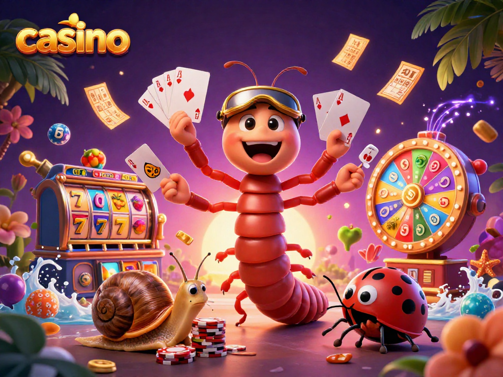Experience the excitement of the casino with vibrant slot machines and animated characters.