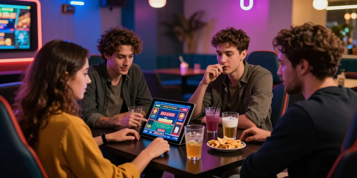Exciting social experience at new online casinos UK with friends enjoying games and technology.