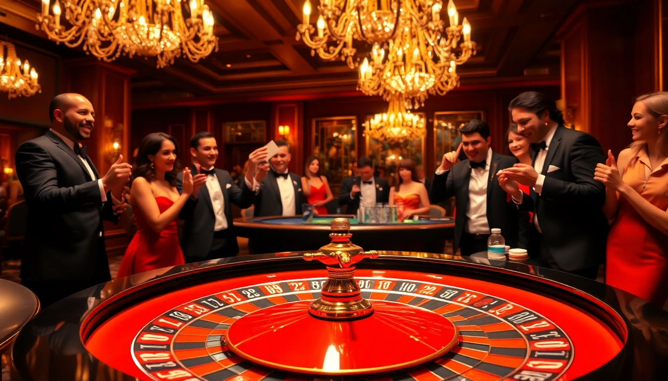 Rayakan arus hoki saat bermain di meja roulette kasino yang mewah.