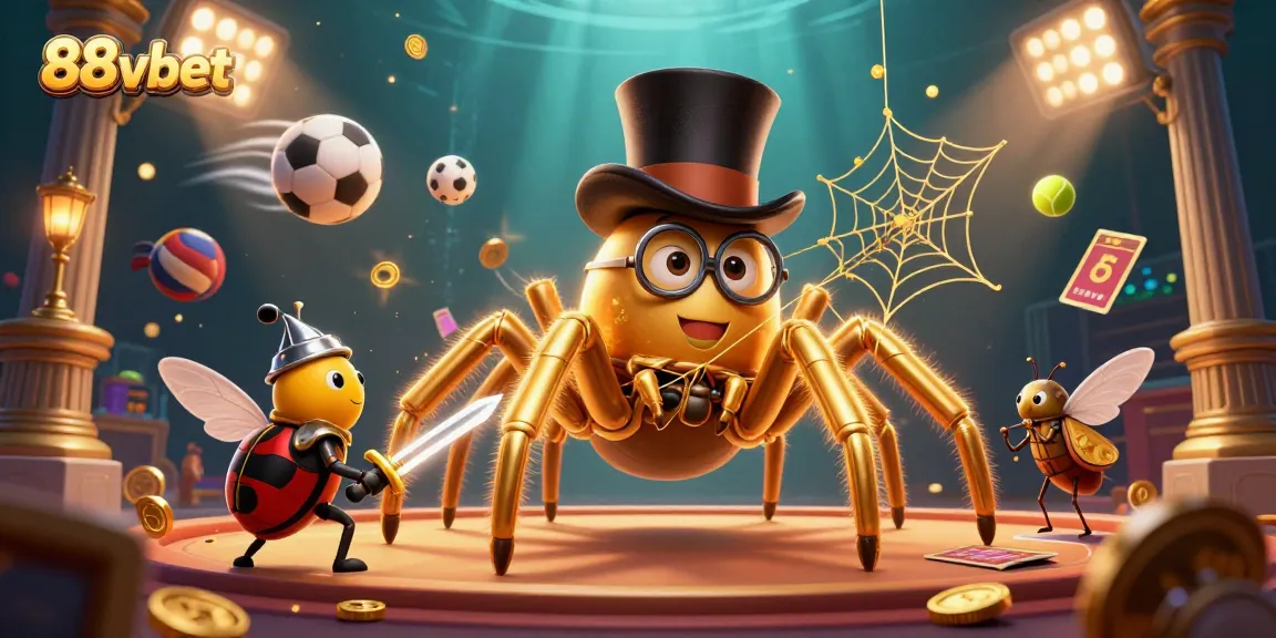Join the gaming adventure at 88vbet with iconic characters weaving golden threads in a vibrant casino scene.