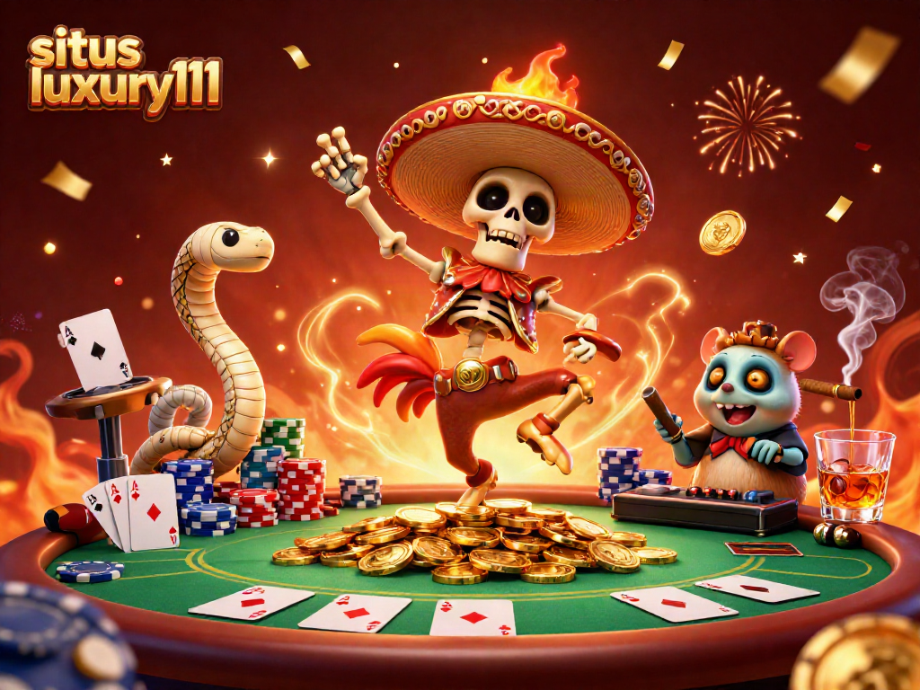 Experience major wins with situs luxury111 in this vibrant casino celebration scene.