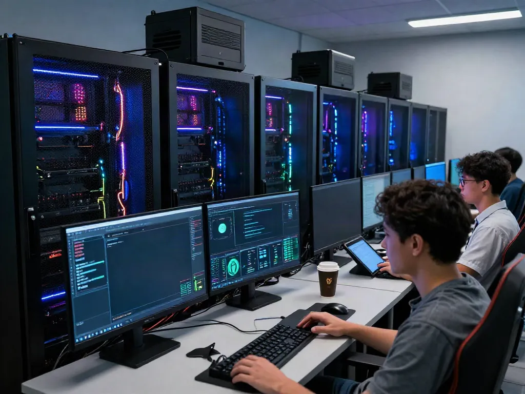 High-tech gaming server monitoring at Singatoto showcasing advanced data analytics.