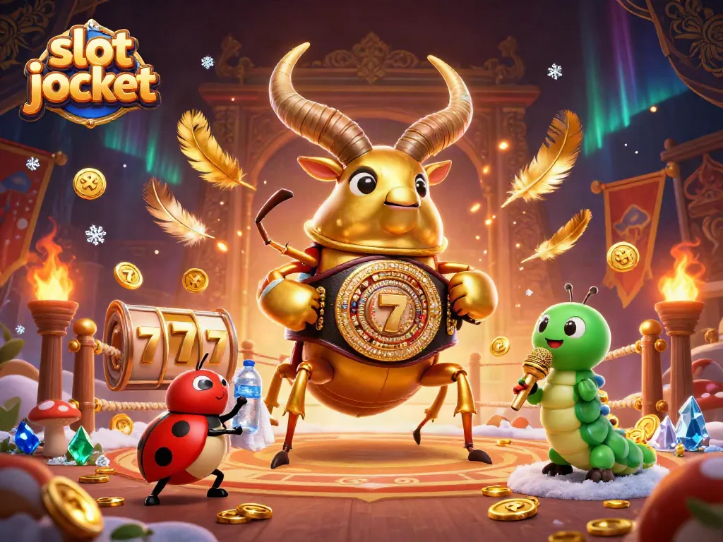 Engaging 3D scene highlighting a parade of cartoon characters in a vibrant casino environment, focusing on captivating slot jackpot visuals.
