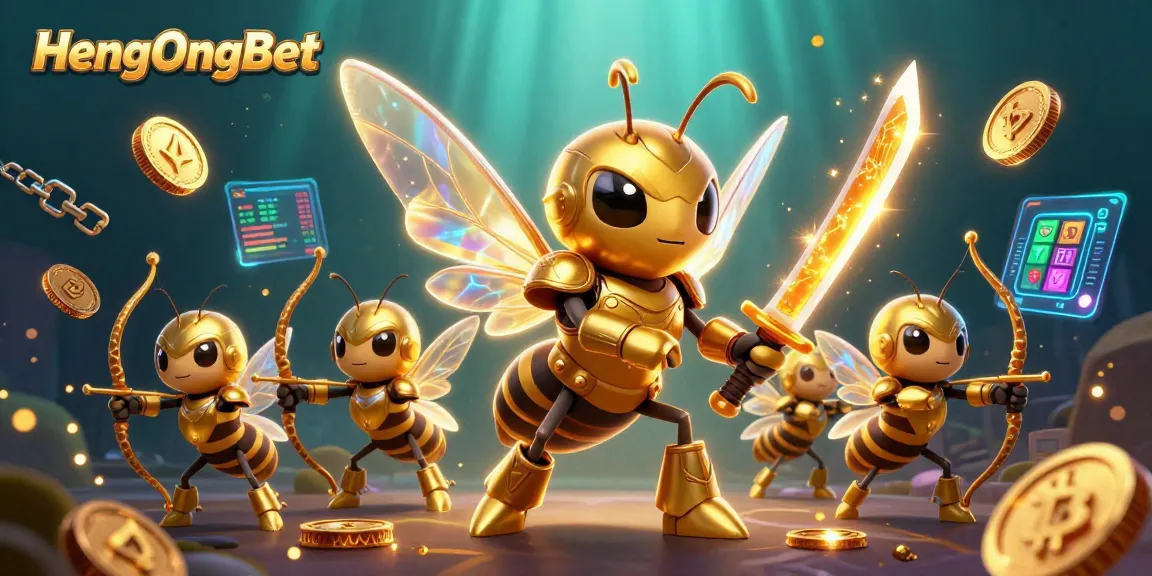 Join the excitement of HengOngBet with a vibrant 3D casino-themed illustration showcasing thrilling slot gaming elements.
