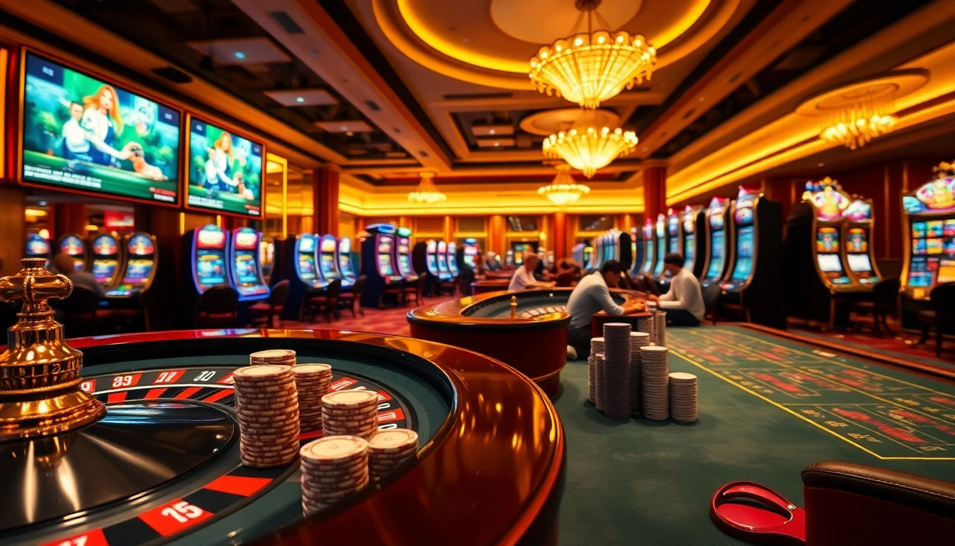 Experience the excitement of gaming at trang chủ bl555 with vibrant casino tables and slot machines.