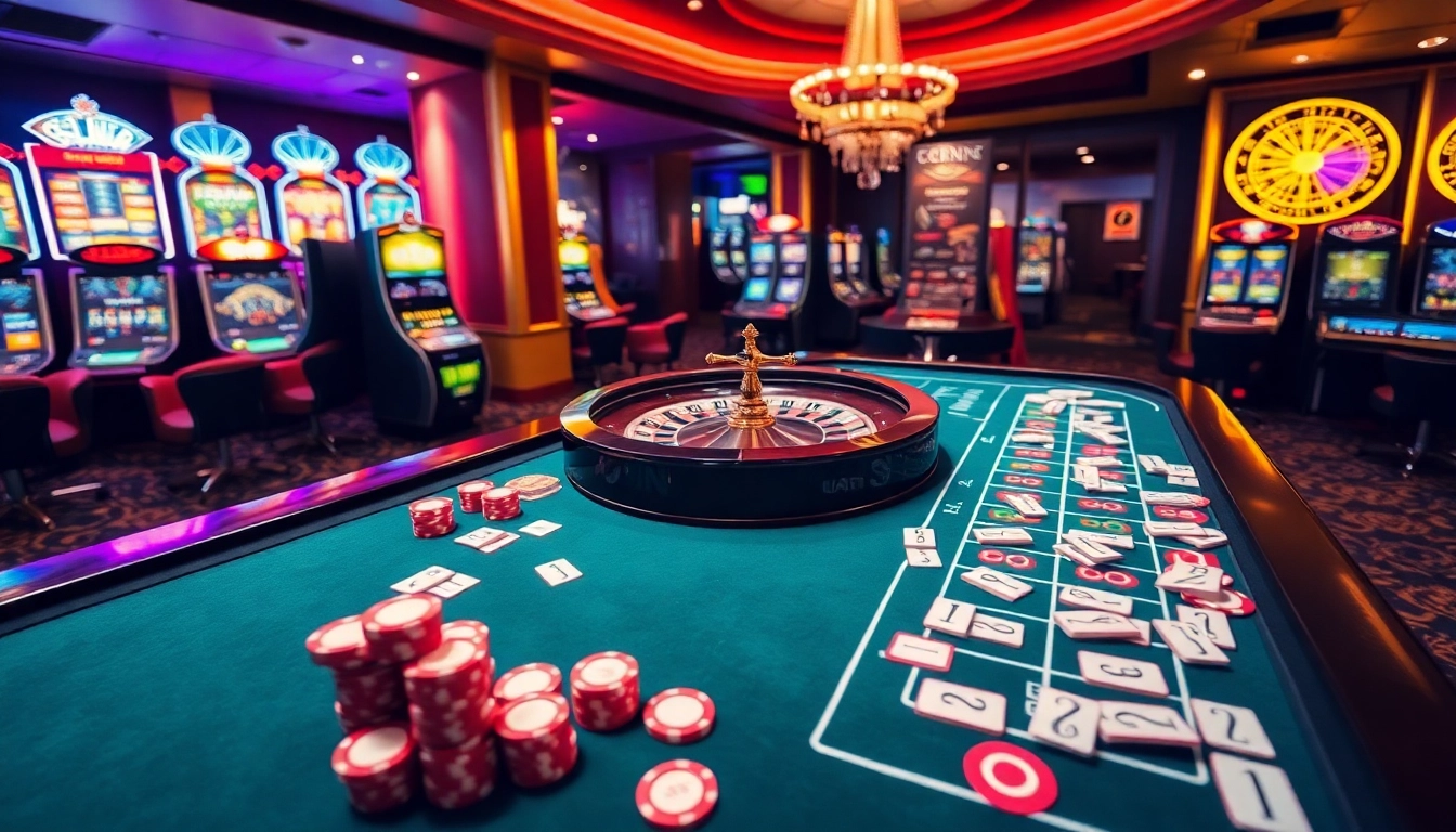 Experience thrilling gaming events while playing casino online with vibrant tables and slot machines.