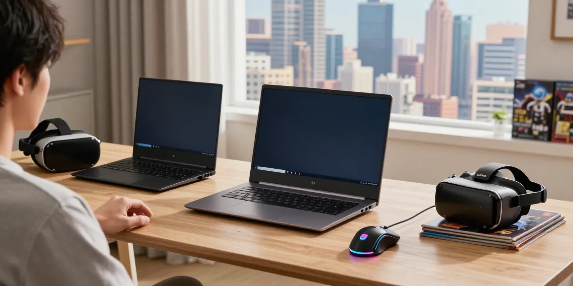 Gamer menikmati pengalaman bermain mesin game JPTOTO dengan laptop di ruang modern.