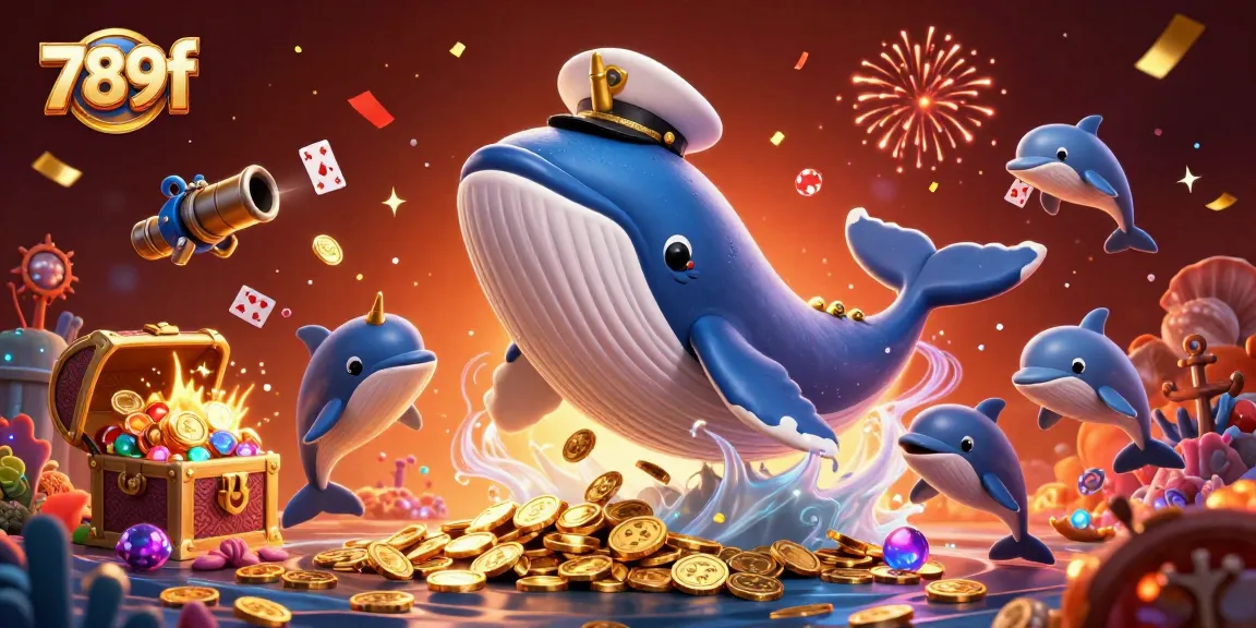 Experience exciting wins with 789f's vibrant casino-themed illustration featuring characters in a dynamic underwater scene.