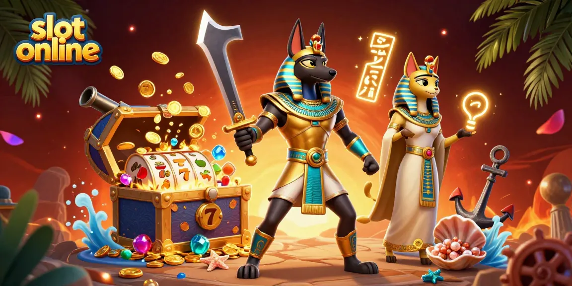 Jelajahi slot online dengan karakter Anubis dan Bastet di kasino berbasis laut.