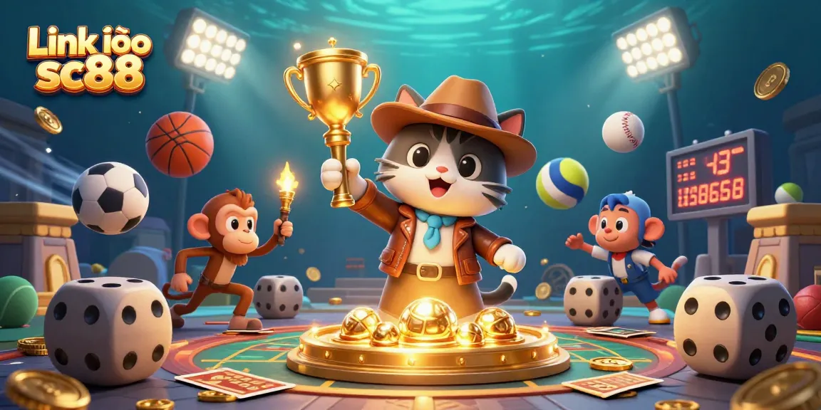 Experience thrilling action with Link vào sc88 in this dynamic 3D casino adventure featuring an explorer cat.