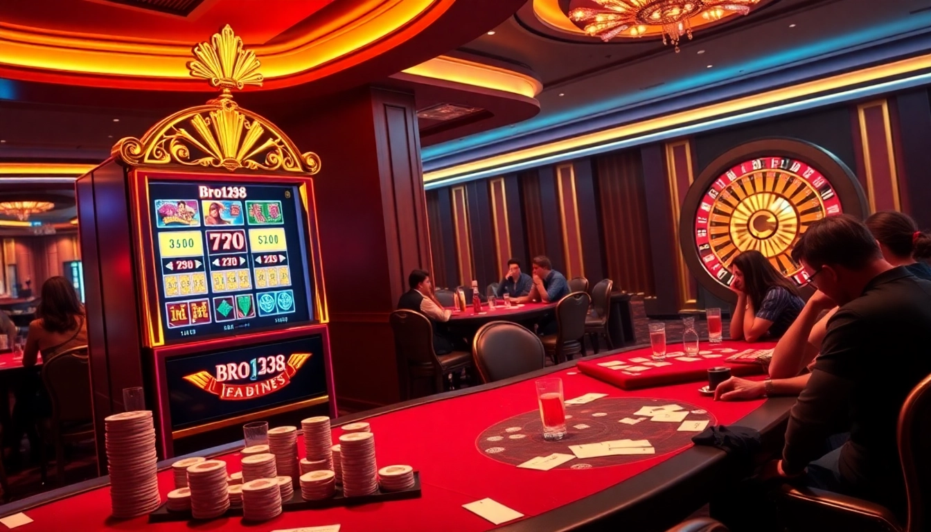Experience thrilling gameplay at Bro138 with vibrant slot machines and engaging table games.