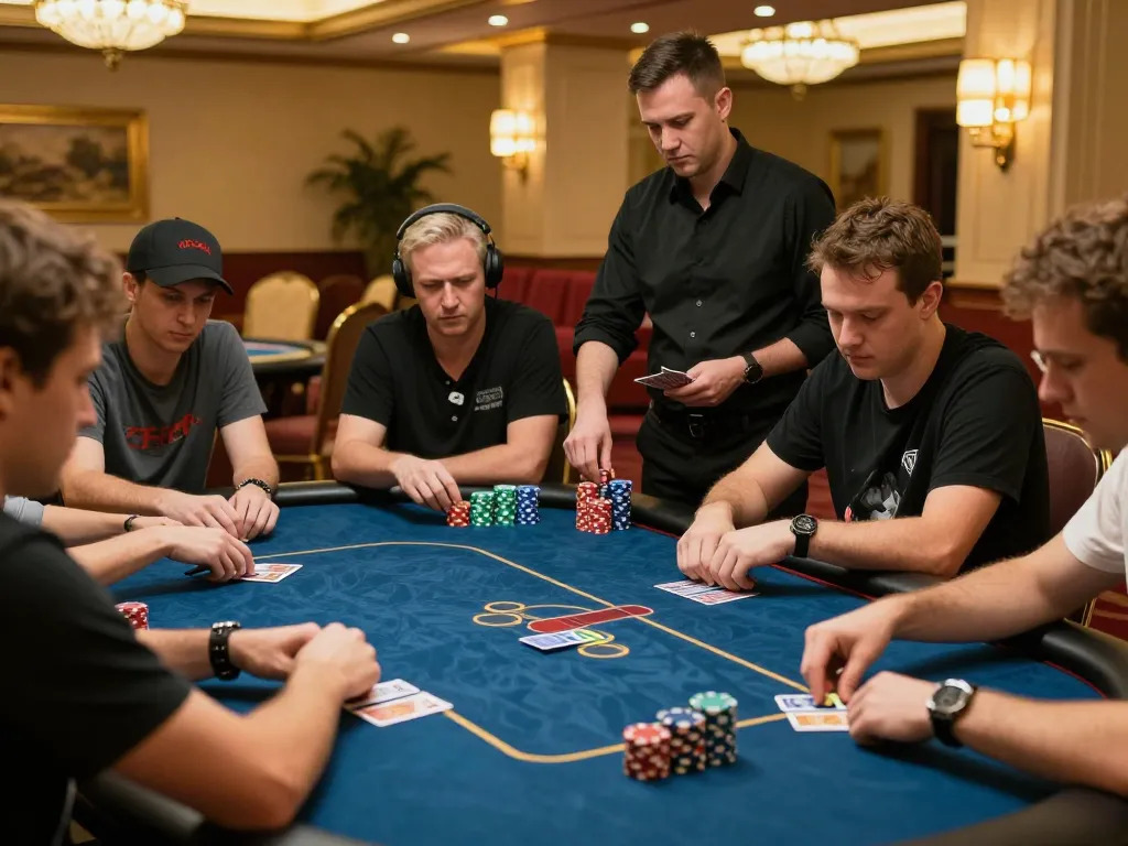 Engaged players at cm88 com poker tournament, showcasing competitive atmosphere and strategy.
