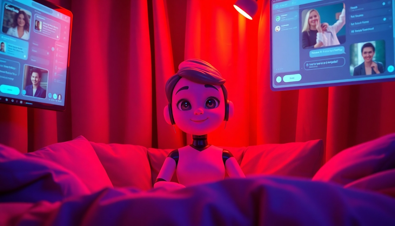 Engaging NSFW character AI chat in a cozy, inviting environment with modern technology.