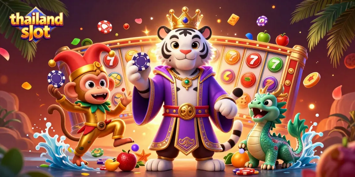 Experience the thrill of thailand slot gaming with an animated scene featuring unique characters and vibrant elements.