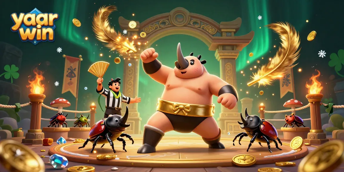 Bet big with yaar win in this thrilling casino scene of a beetle wrestling match.
