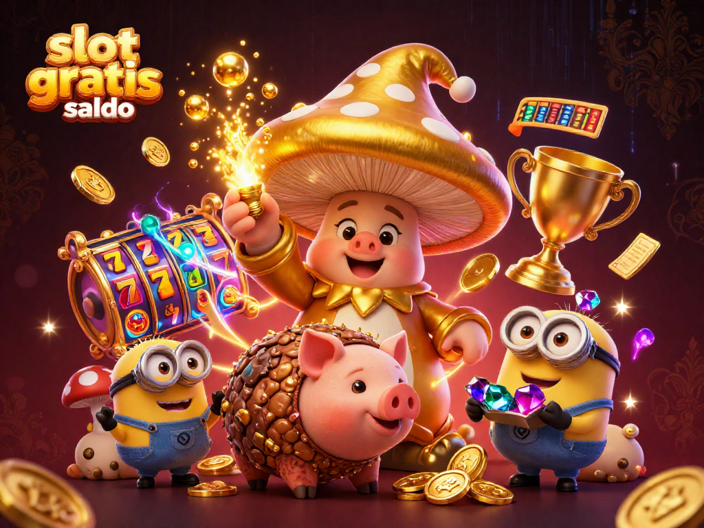Experience the thrill of slot gratis saldo with dynamic illustrations of magical characters and exciting game elements.