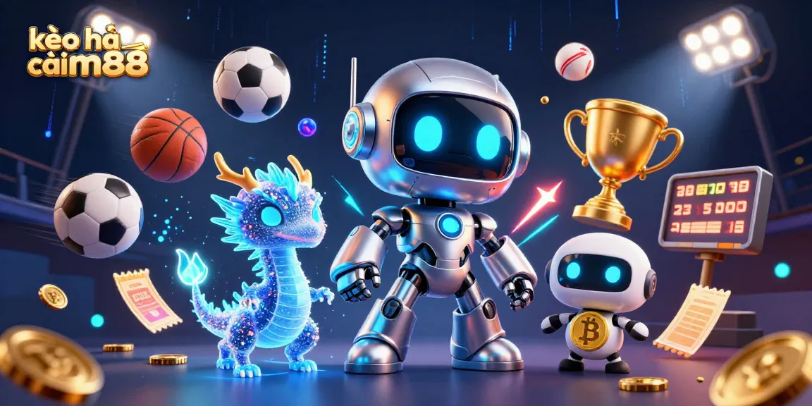 Cược vào các trò chơi thú vị tại kèo nhà cái m88, với khung cảnh casino 3D cyberpunk sống động.
