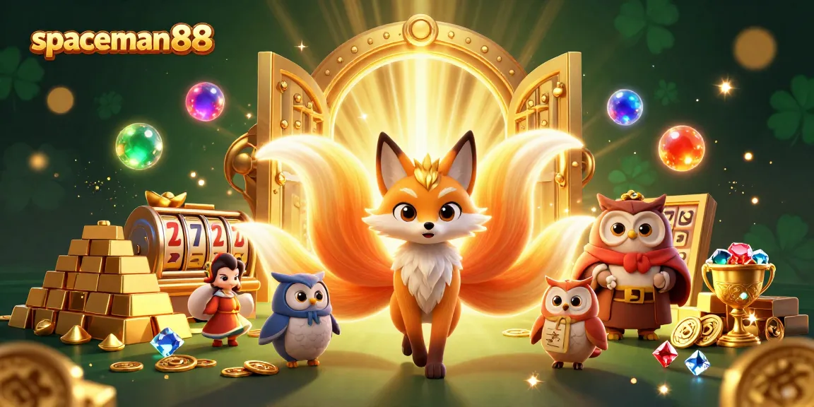 Win big with Spaceman88's dynamic slot games featuring vibrant characters and treasures.